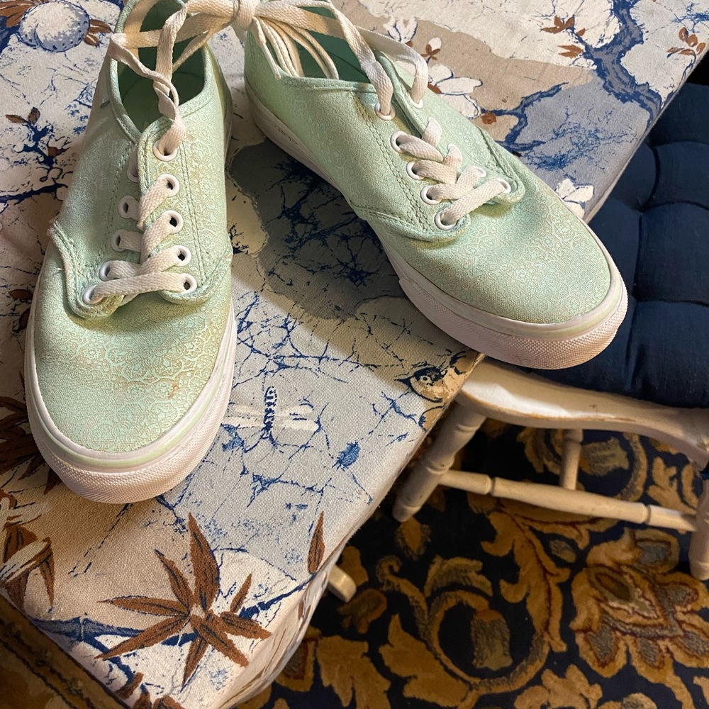 Mint Green Lace-Up Sneakers